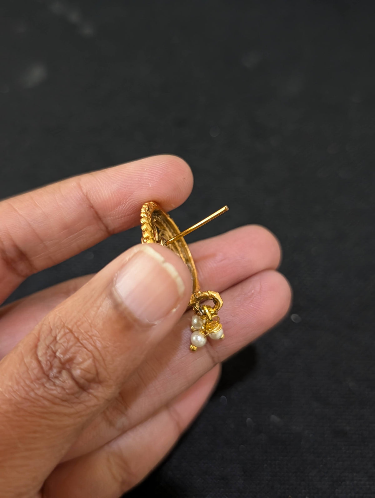 Antique gold plated Kemp Stud Earrings