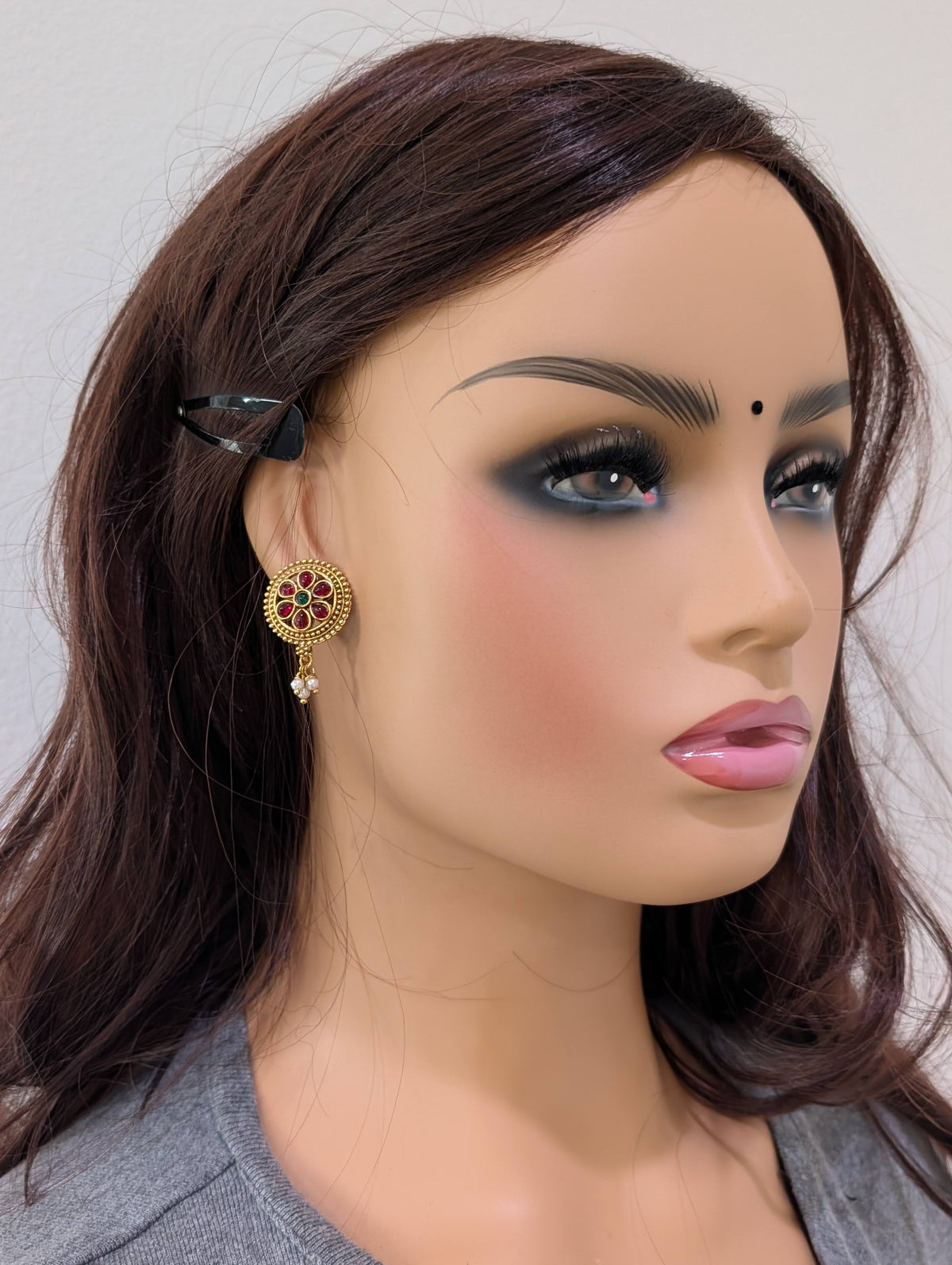 Antique gold plated Kemp Stud Earrings