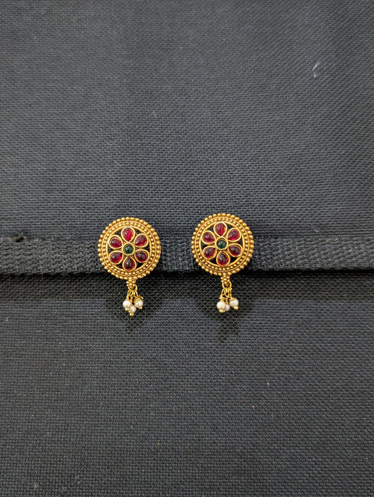Antique gold plated Kemp Stud Earrings