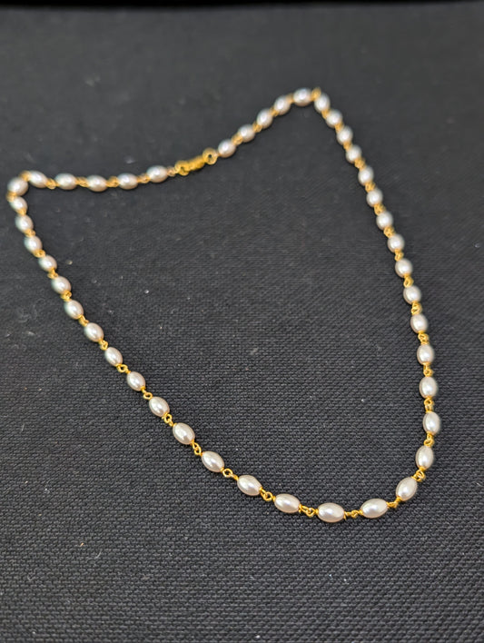Single strand Pearl Casual Choker Necklace