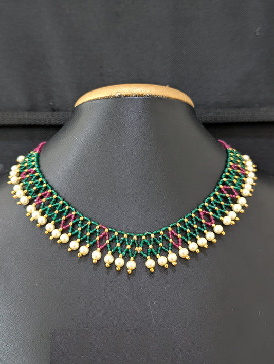 Handwoven Crystal bead Choker Necklace - Simpliful