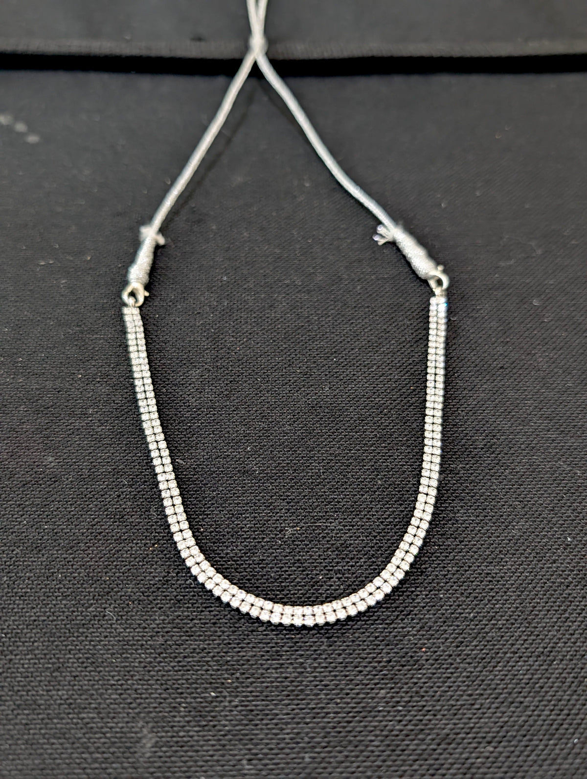 Diamond look dual line CZ Choker necklace
