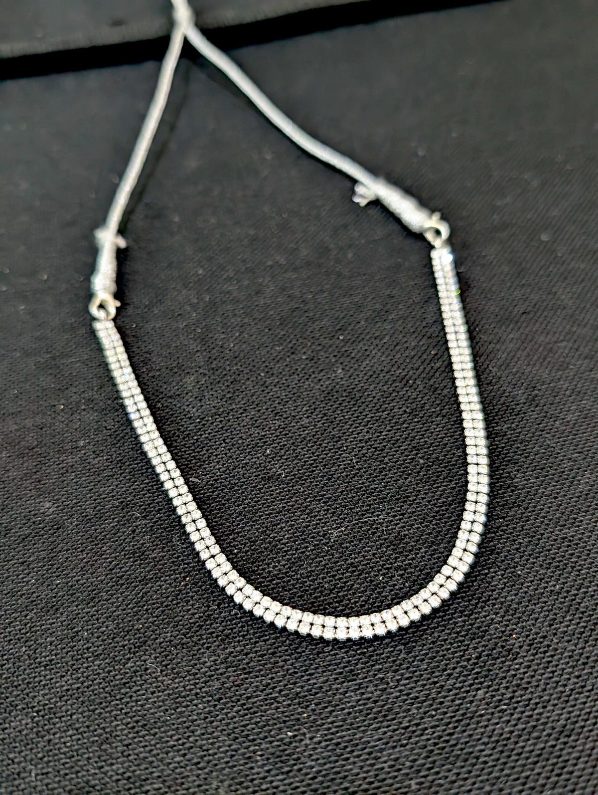Diamond look dual line CZ Choker necklace