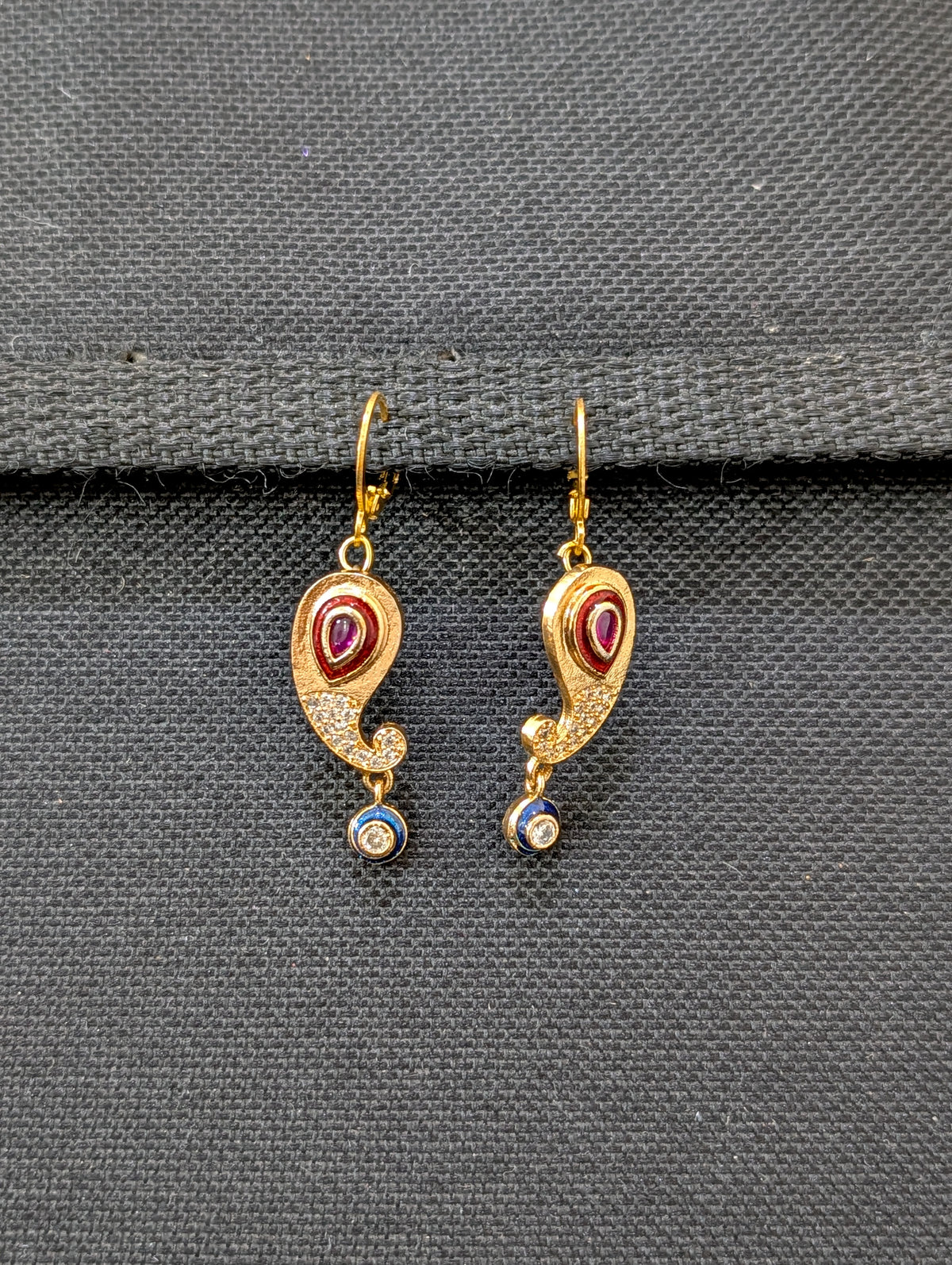 Mango design Enamel ring style drop earrings