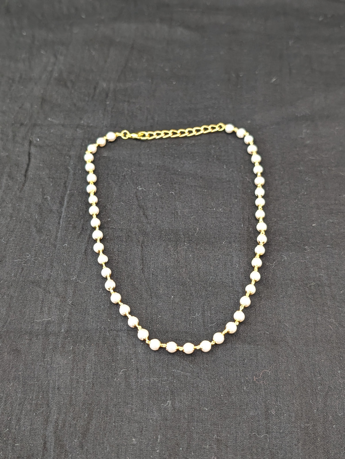 Single strand Round Pearl Casual Choker Necklace - Simpliful