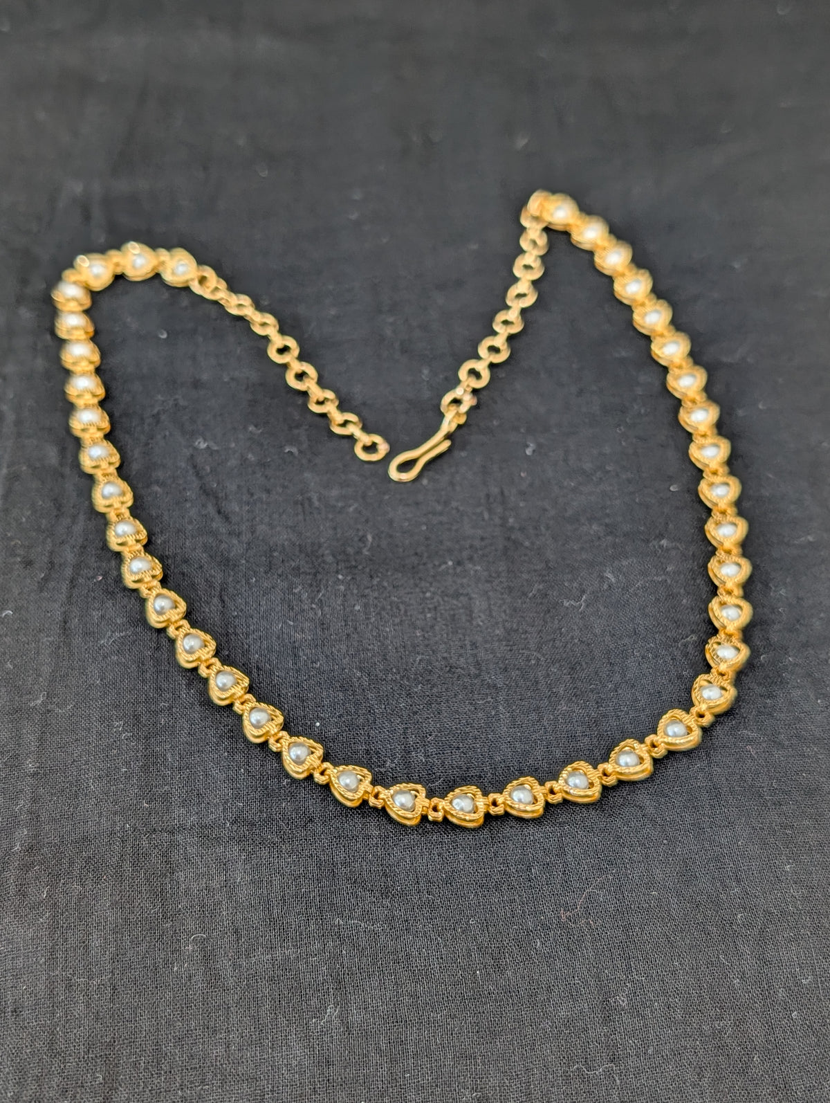 Single strand Heart shape Pearl Choker Necklace - Simpliful