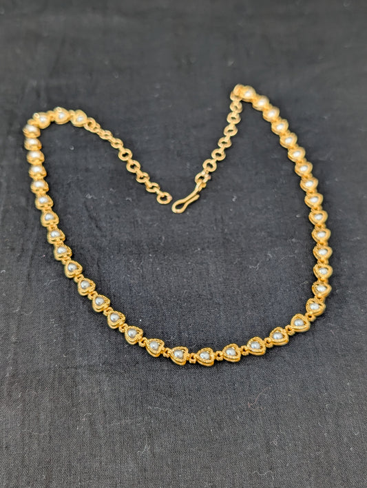 Single strand Heart shape Pearl Choker Necklace - Simpliful