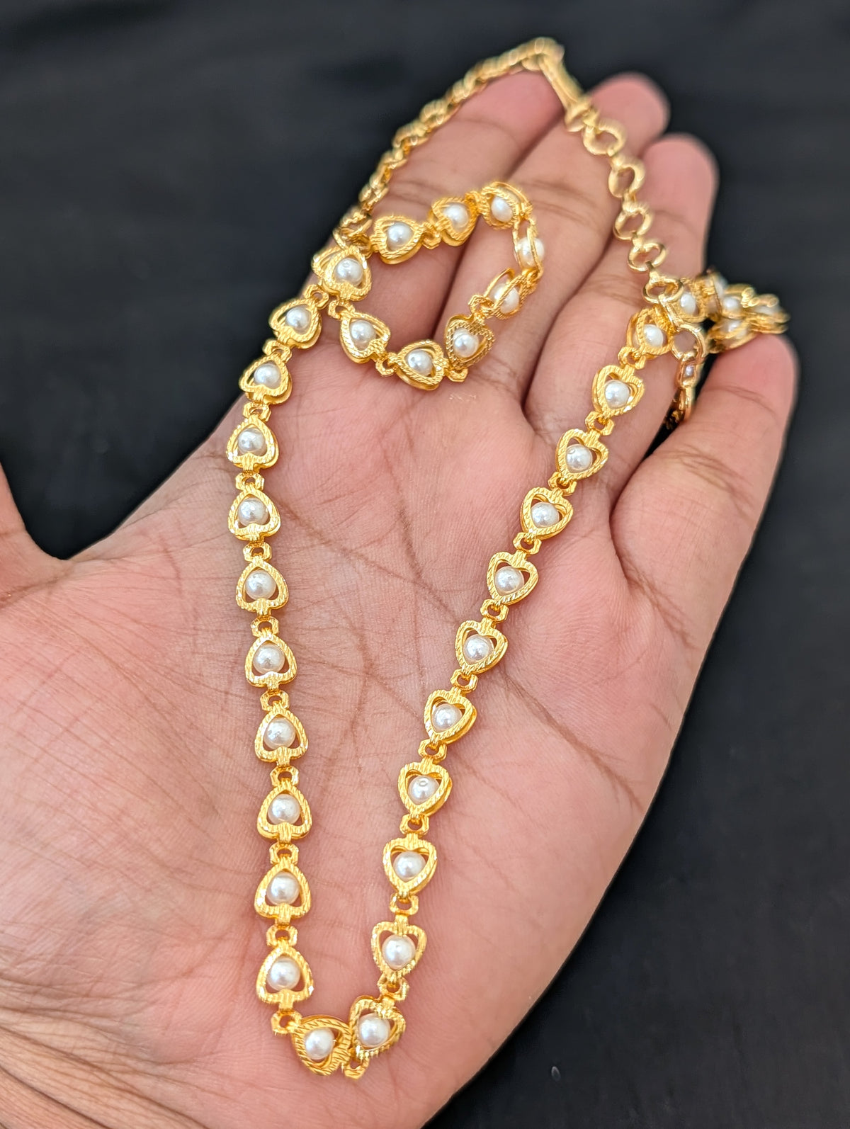 Single strand Heart shape Pearl Choker Necklace - Simpliful