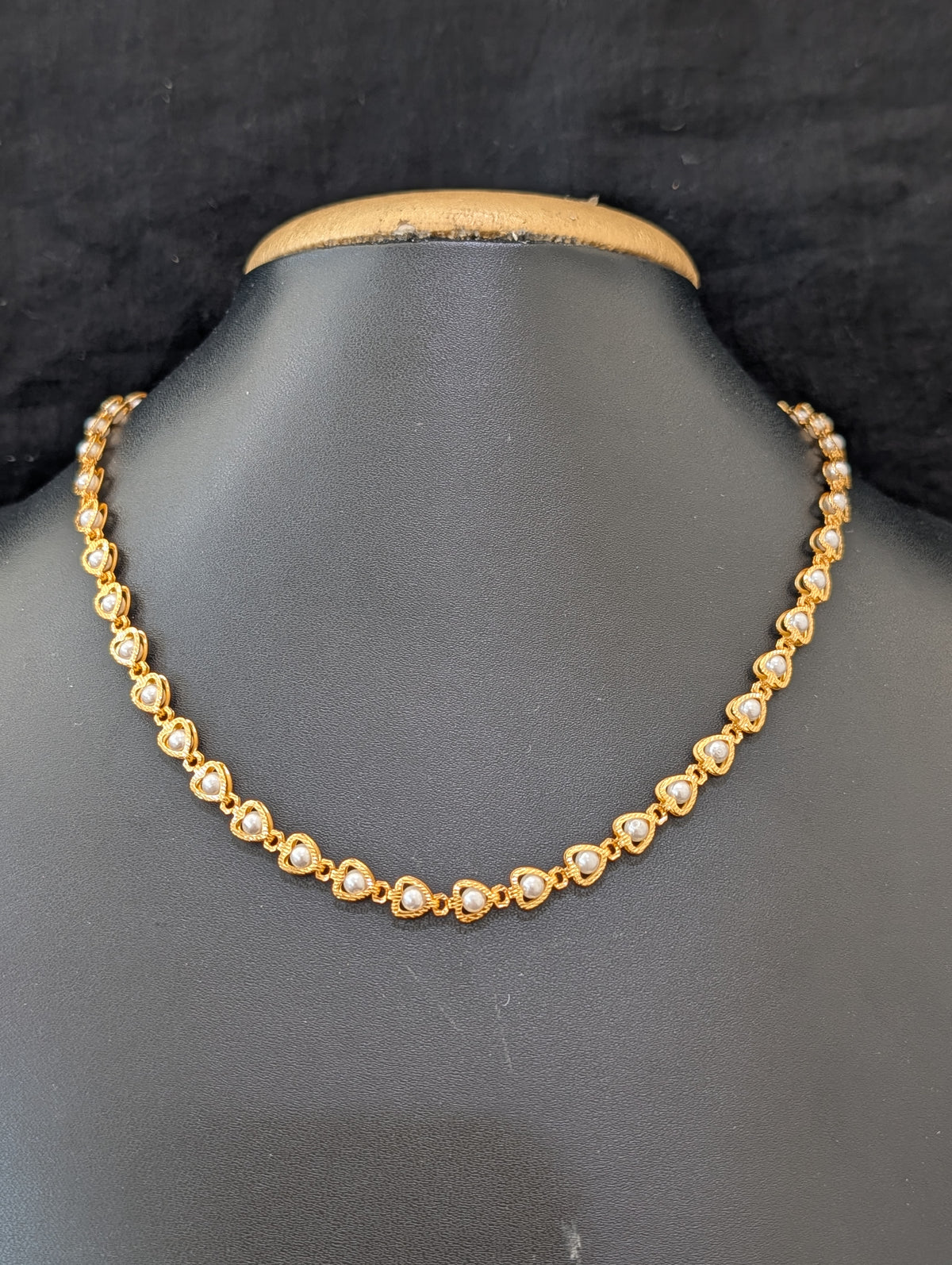 Single strand Heart shape Pearl Choker Necklace - Simpliful