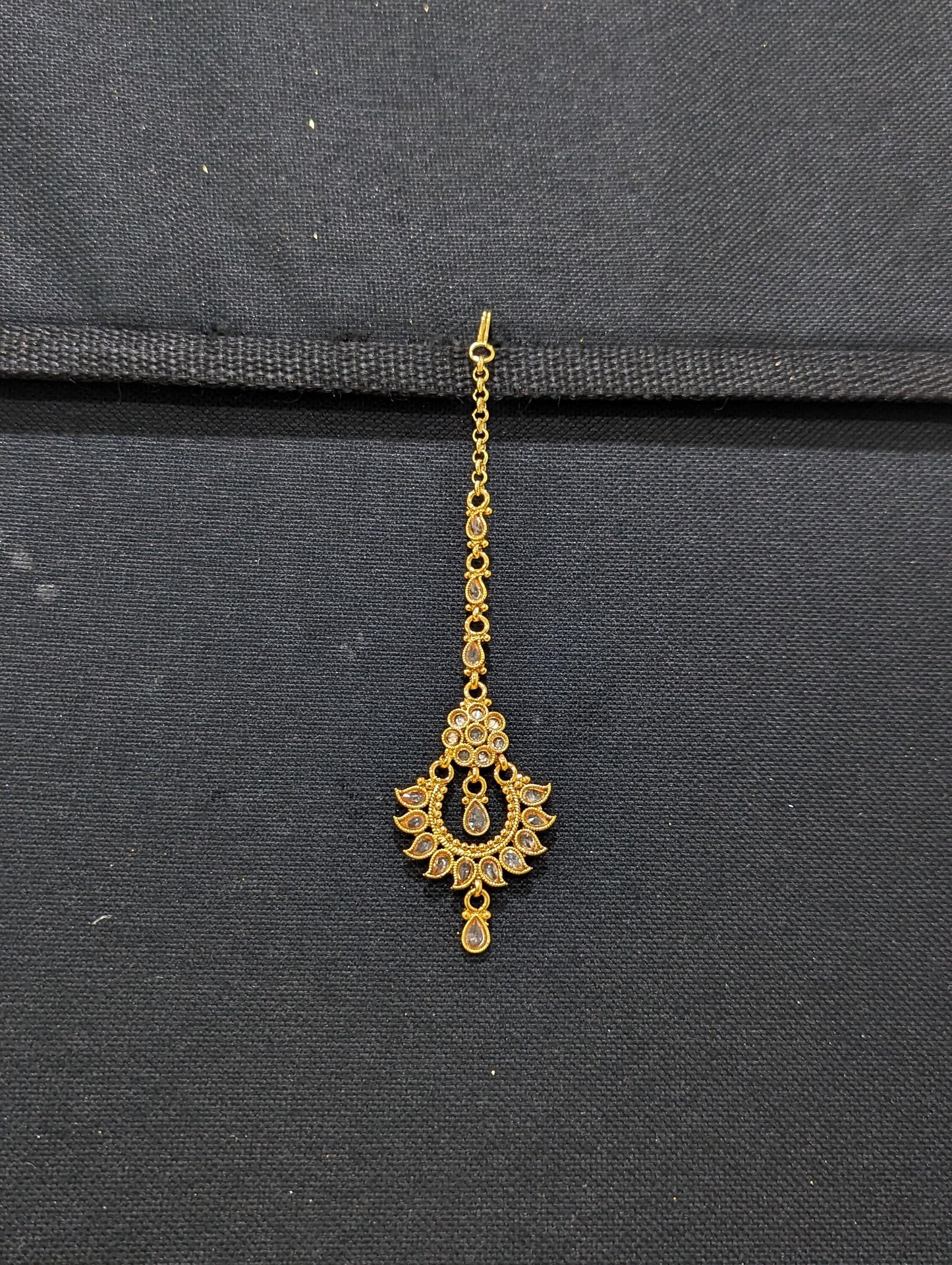 Mango design Polki Maang Tikka