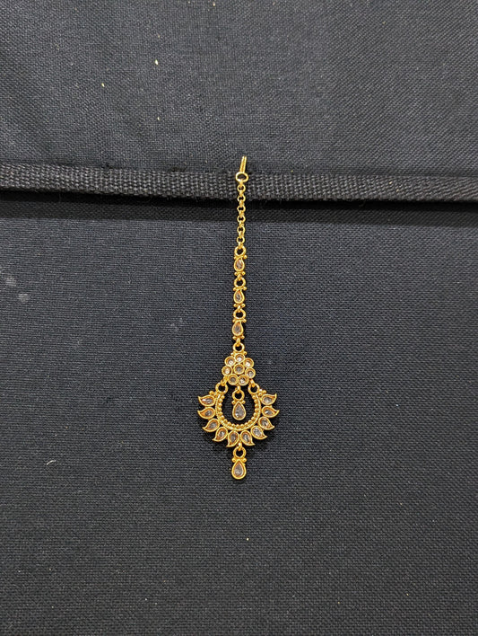 Mango design Polki Maang Tikka