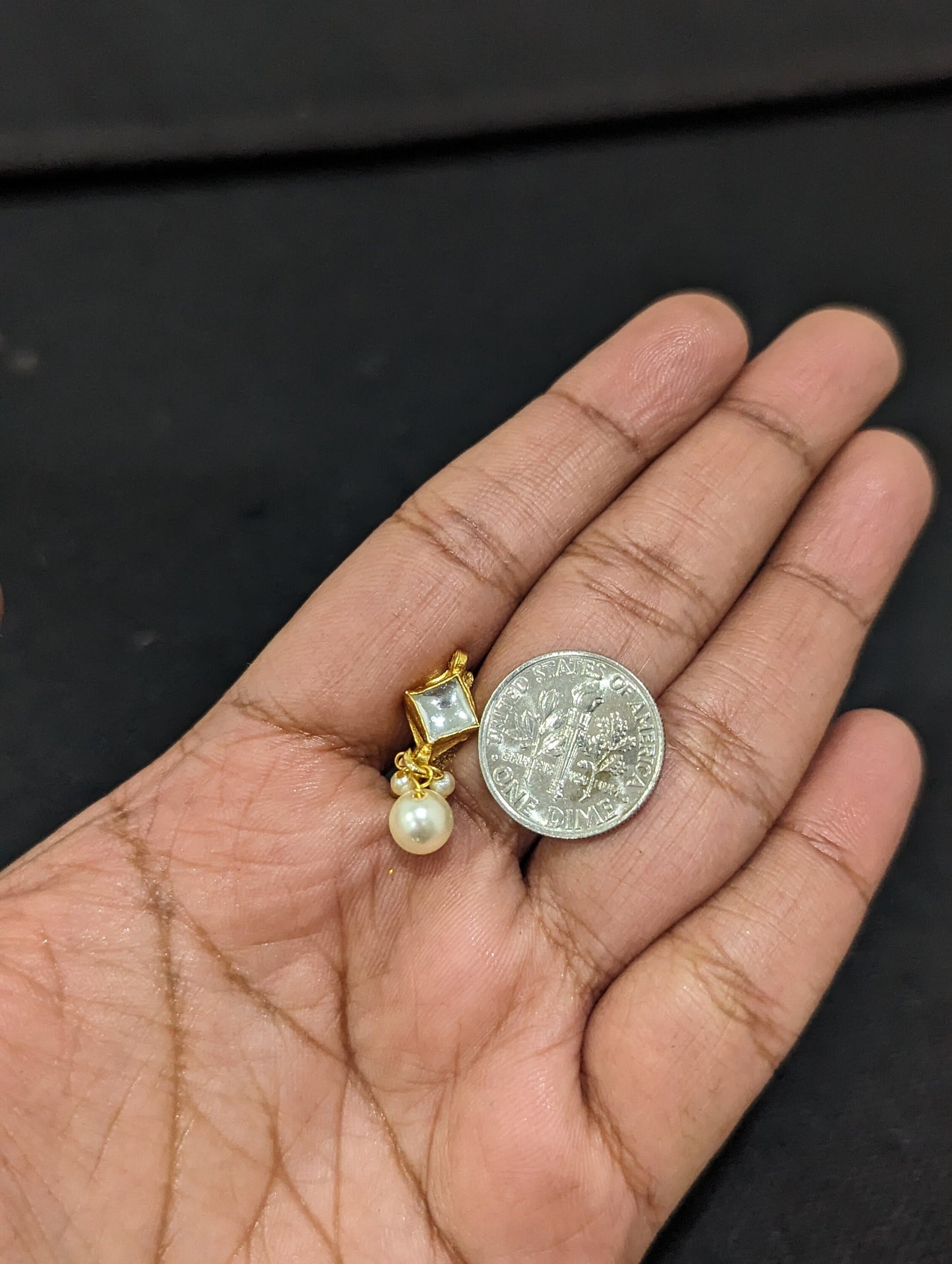 Diamond design Kundan Nose Pin -D1