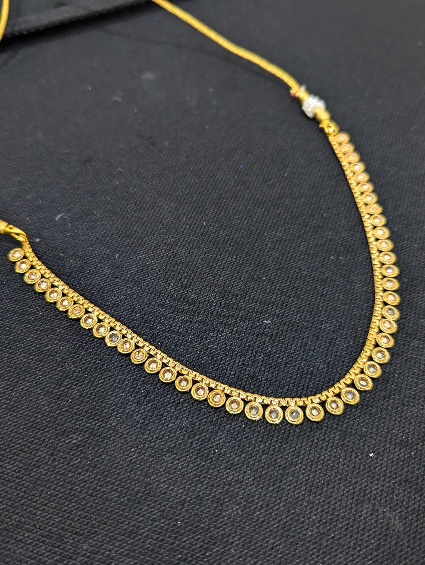 Polki stone Gold plated Casual Choker Necklace - Simpliful