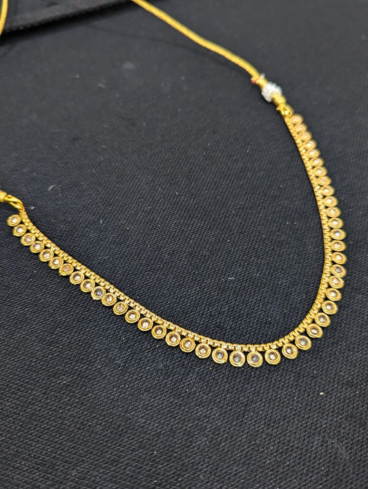 Polki stone Gold plated Casual Choker Necklace