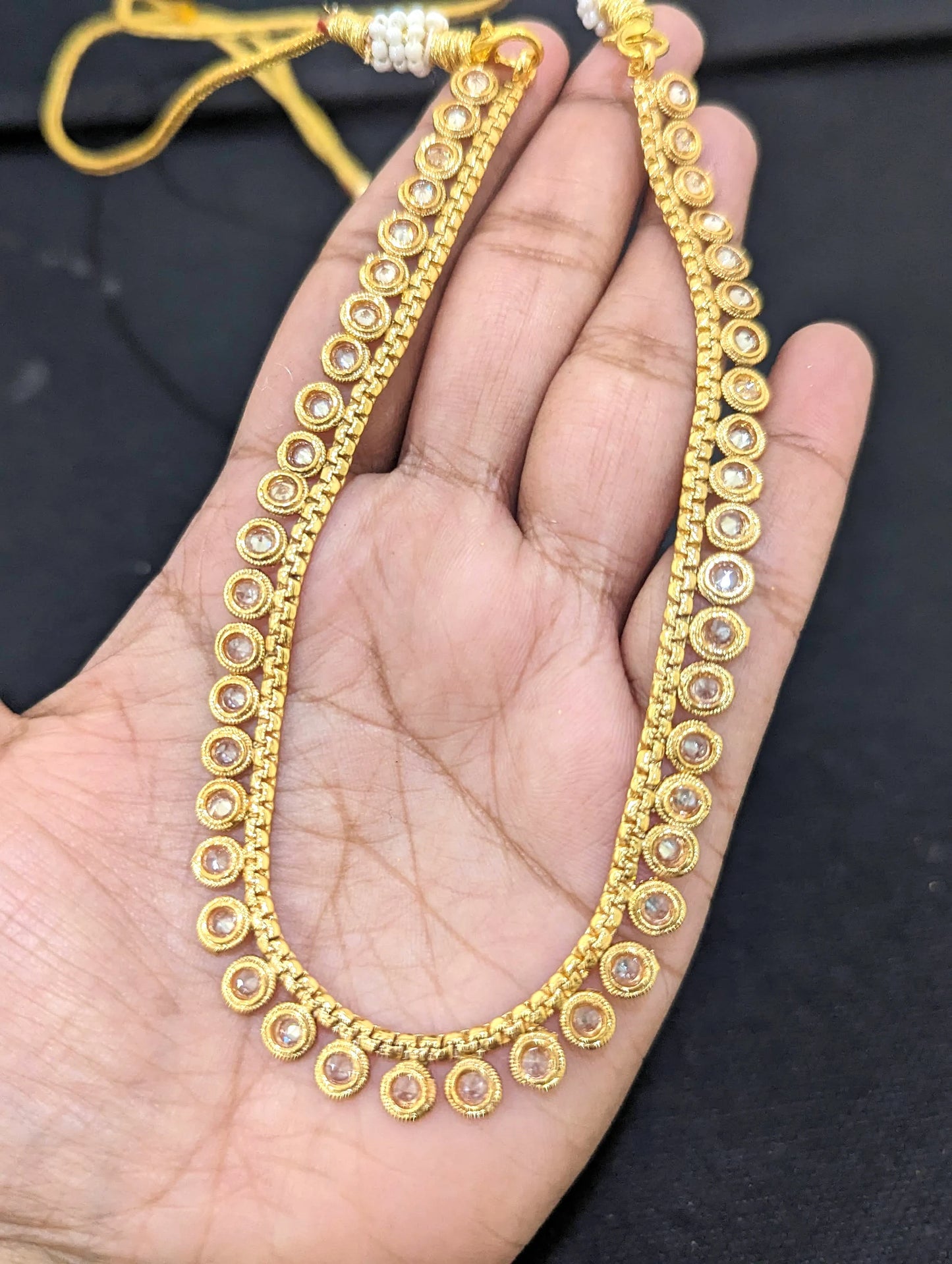 Polki stone Gold plated Casual Choker Necklace - Simpliful