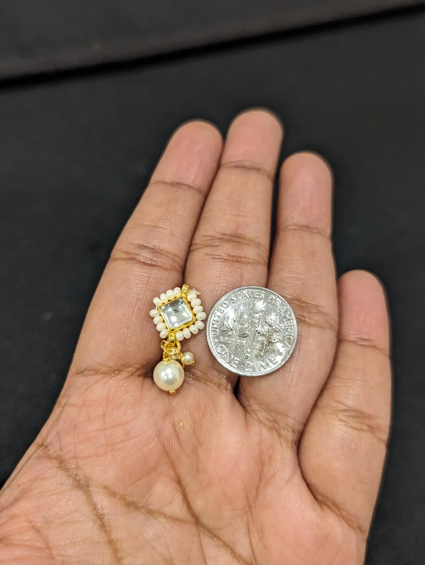 Diamond design Kundan Nose Pin -D2