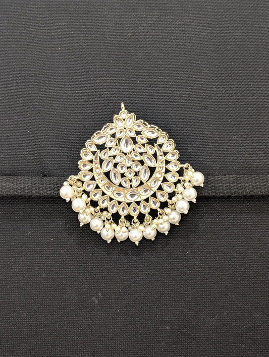 Kundan Clip on Hair brooch - D1