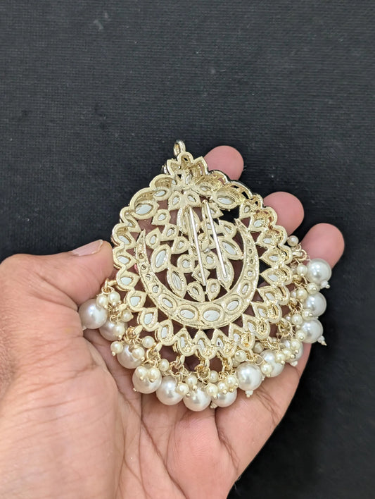 Kundan Clip on Hair brooch - D1