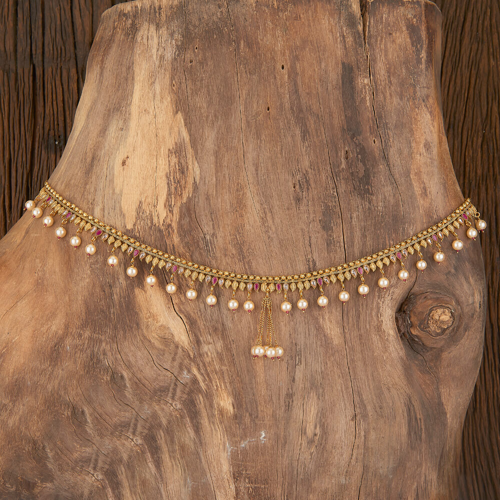 Grand gold plated polki stone Hip Chain / Waist Belt / Hip Belt - Design 6