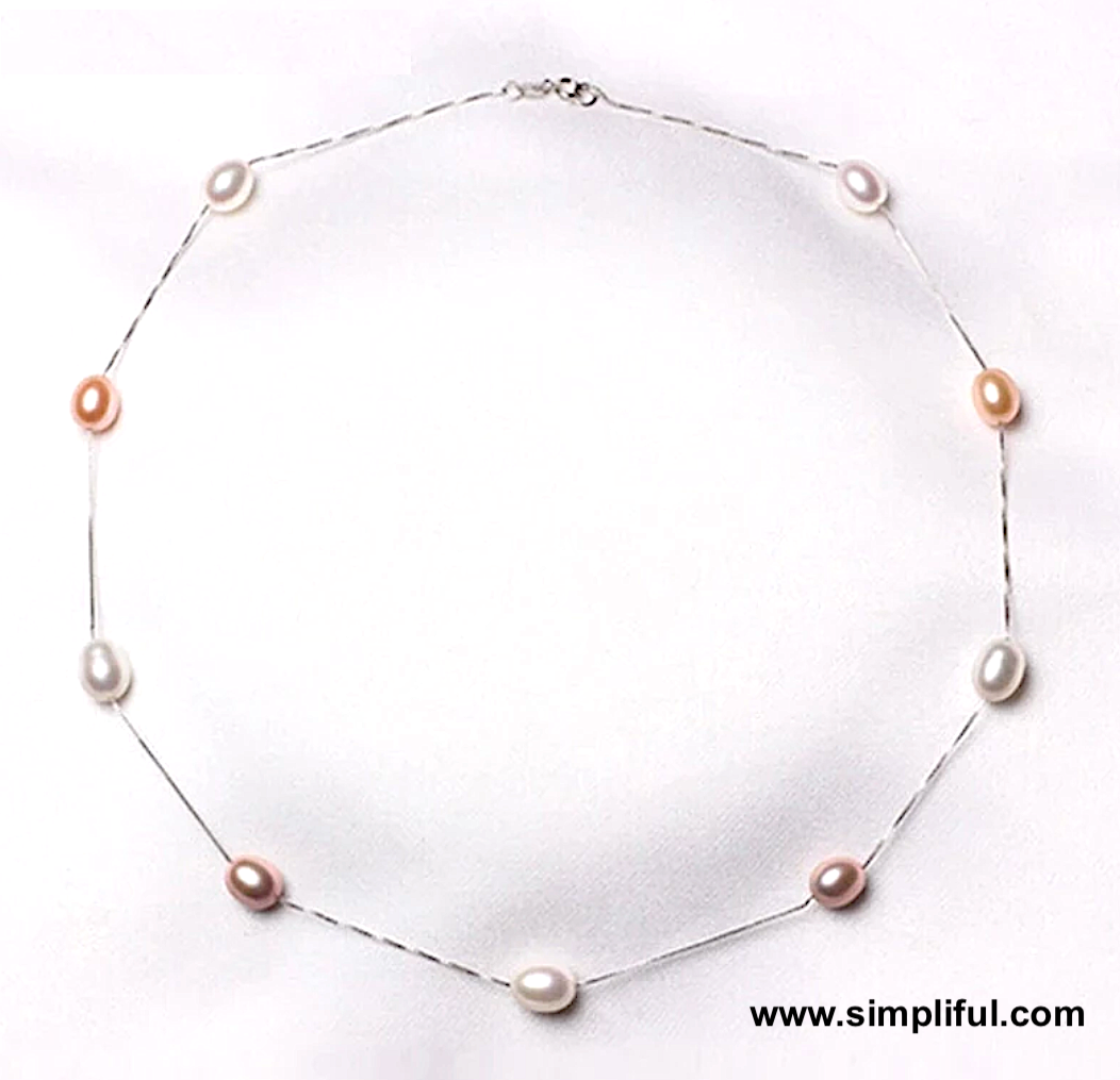 Natural Pearl Sterling Silver Casual Necklace - Simpliful