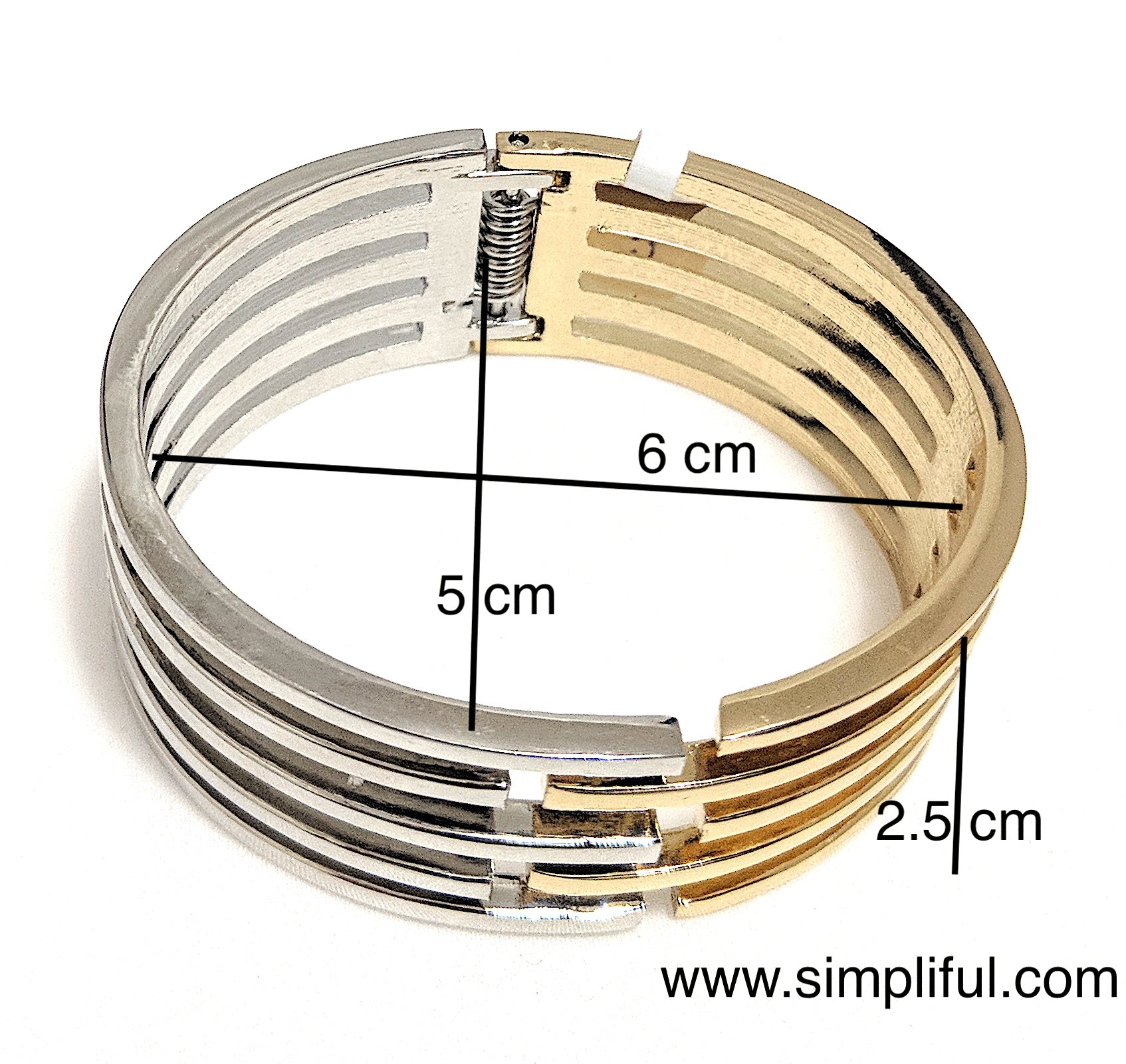 Dual Color Cuff Bangle Bracelet - Simpliful