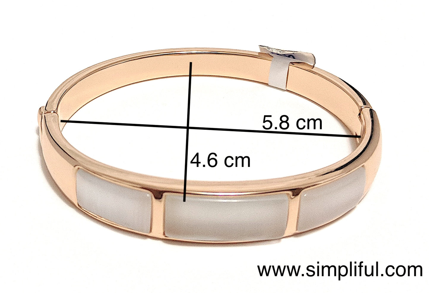 Rose gold finish Resin embedded Bangle Bracelet - Simpliful