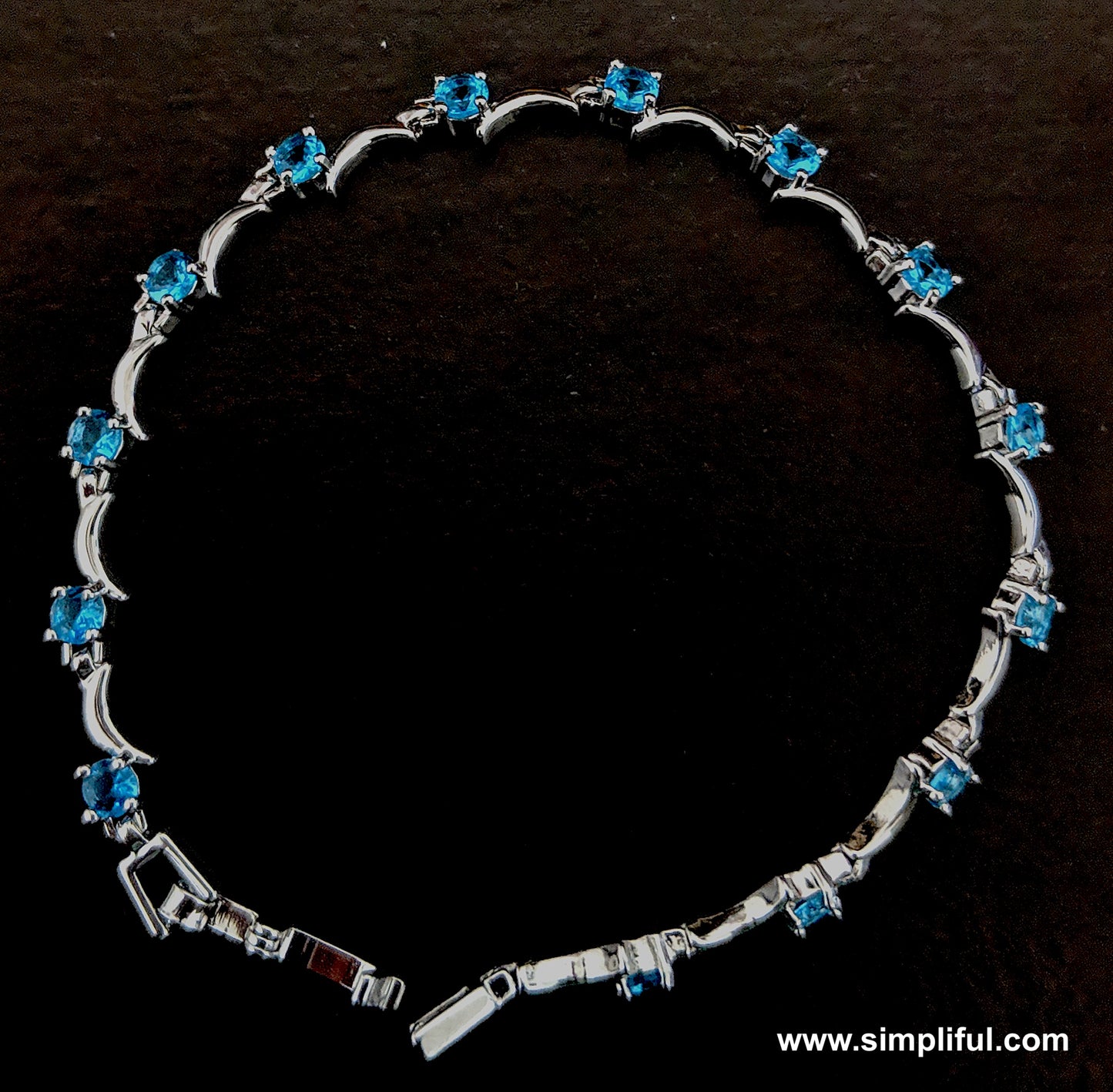 Crescent sky blue stone Bracelet - Simpliful