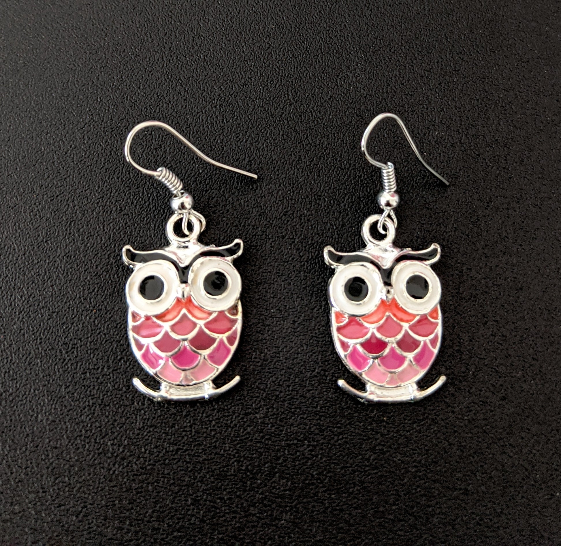 Owl design enamel work hook drop earring - Simpliful