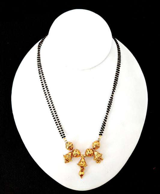 Cone bead hanging antique gold finish stylish Mangalsutra