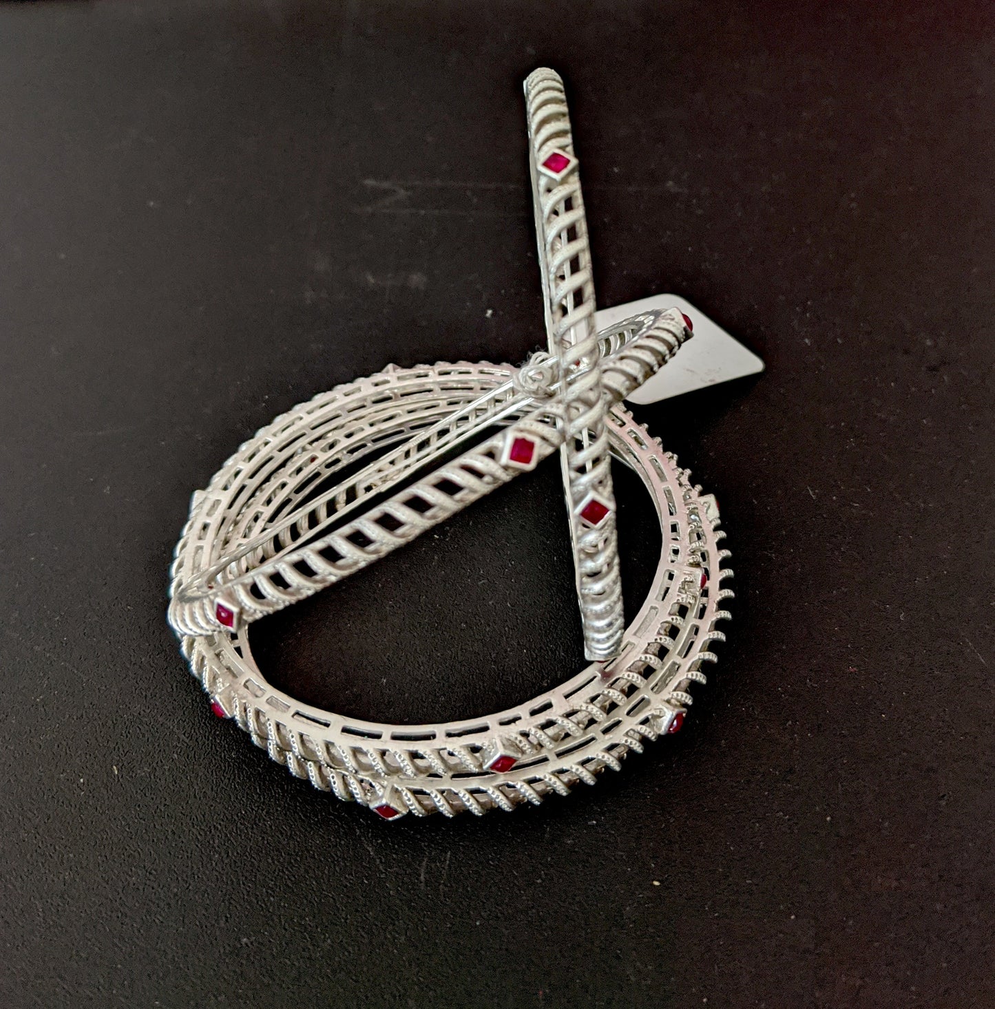 Silver matte finish Oxidized spiral bangles