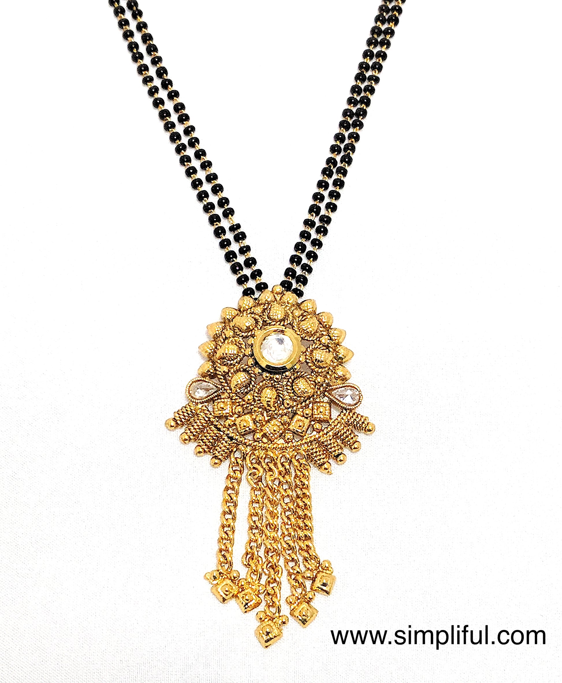 Antique gold Pendant Mangalsutra - Simpliful