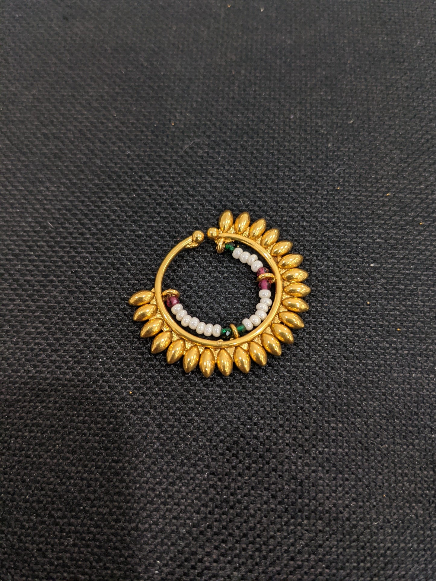 Spike design gold plated Indian Nose Ring