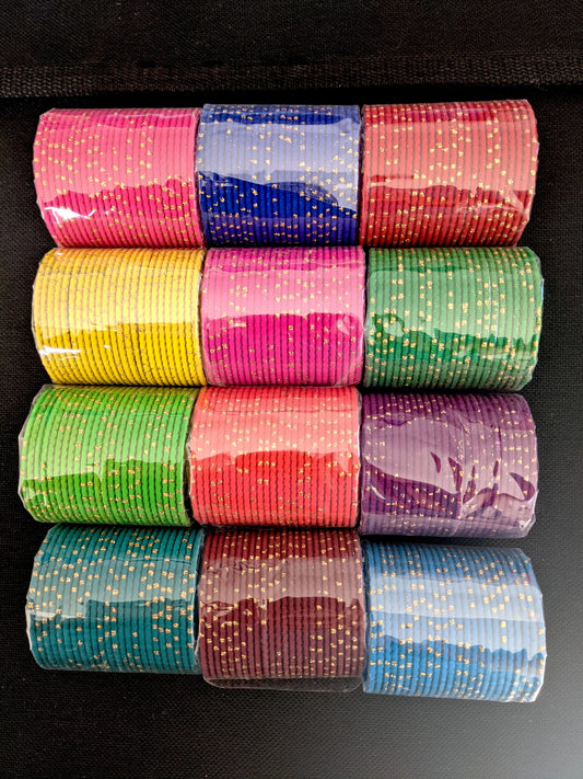 Toddler Bangles / Colorful Metal Bangles / Set of 12 Bangle Bracelets - Design 1