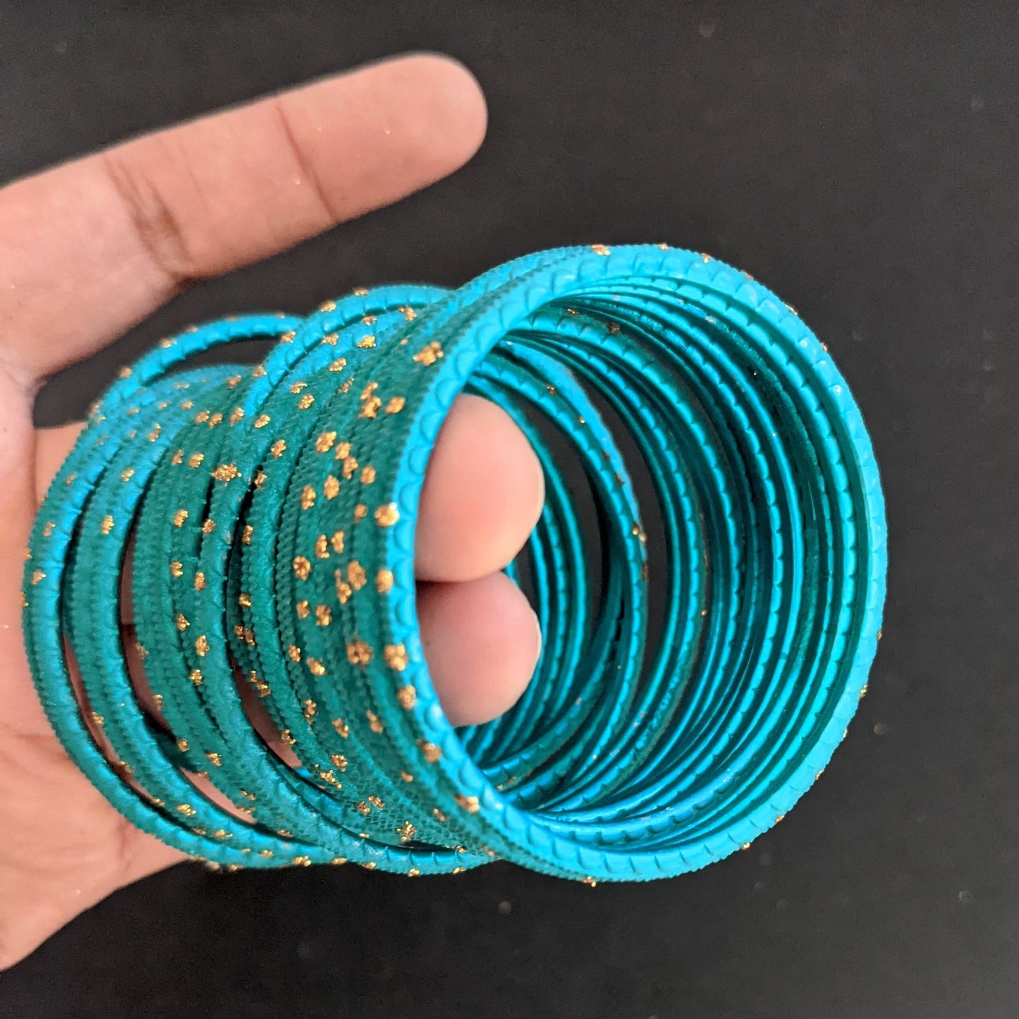 SALE - Toddler Bangles / Colorful Metal Bangles / Set of 12 Bangle Bracelets - Design 1