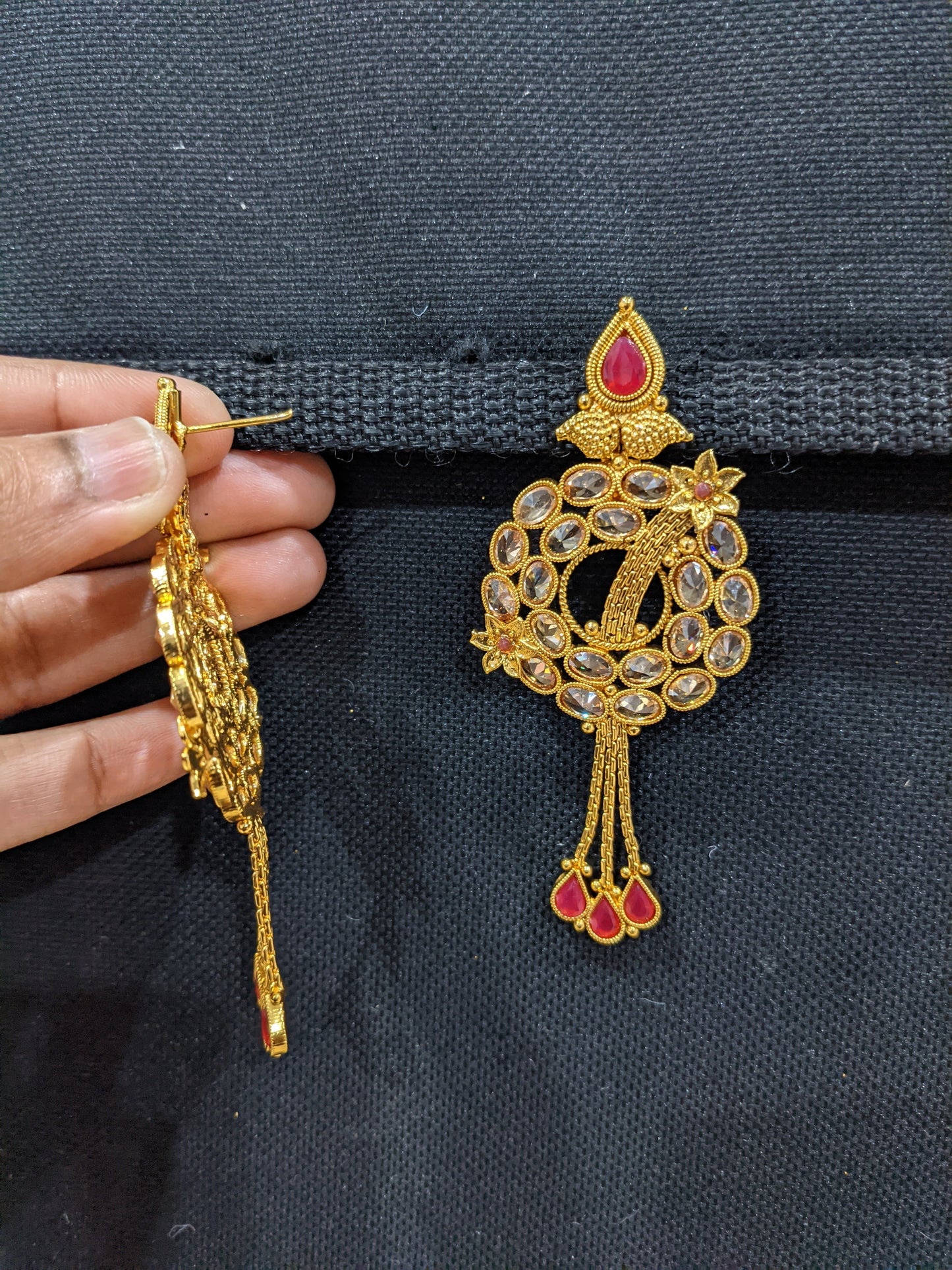 Flower design stylish Gold plated Polki Earrings