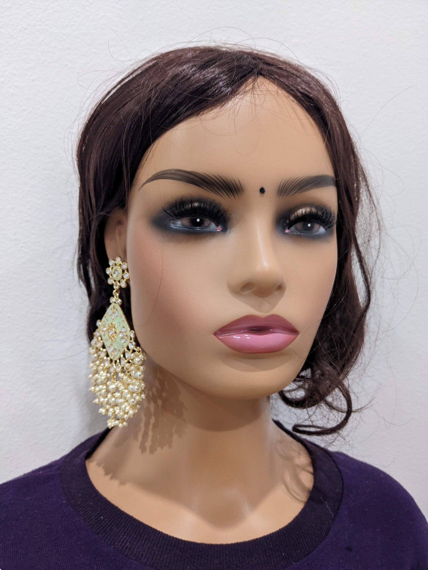 XXL size Chandbali Kundan Statement Earrings