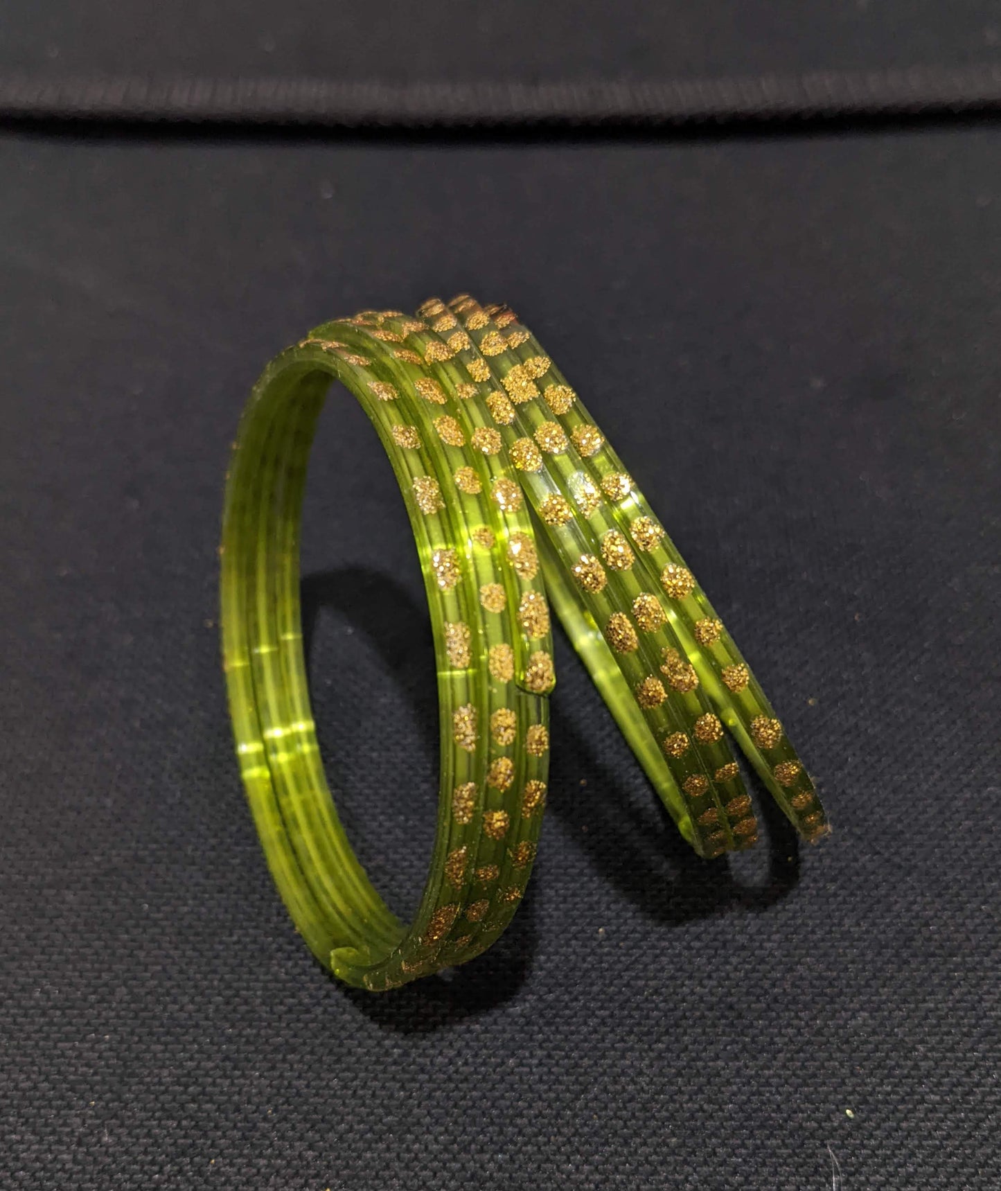 Gold dot Glass Bangles - Set of 6 bangles / Half dozen bangles
