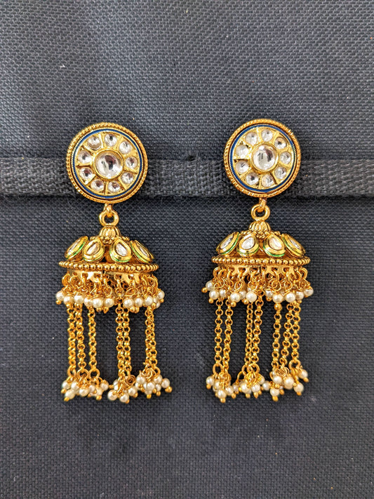 Kundan Tassel style Designer Jhumka Earrings