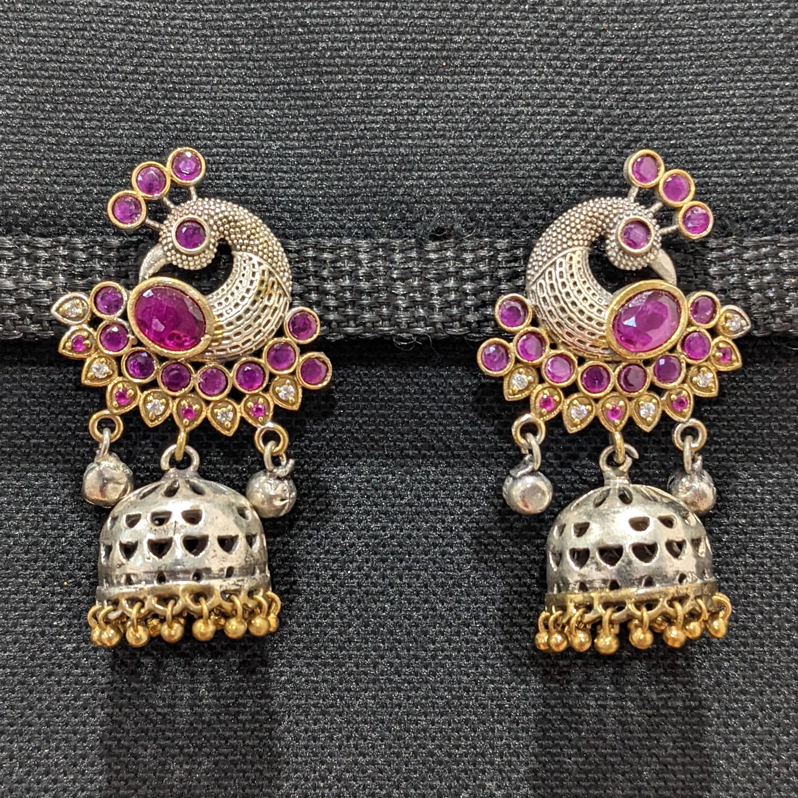 Golden Jhumka/Kundan Jhumka/Indian Peacock Jhumka/Golden Bird Jhumka  Earrings/Statement Earrings/Golden Trendy Earrings/Peacock Earrings