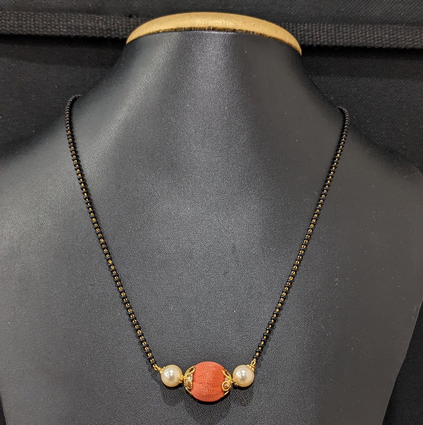Mangalsutra - Silk thread ball Pendant Necklace - Single strand