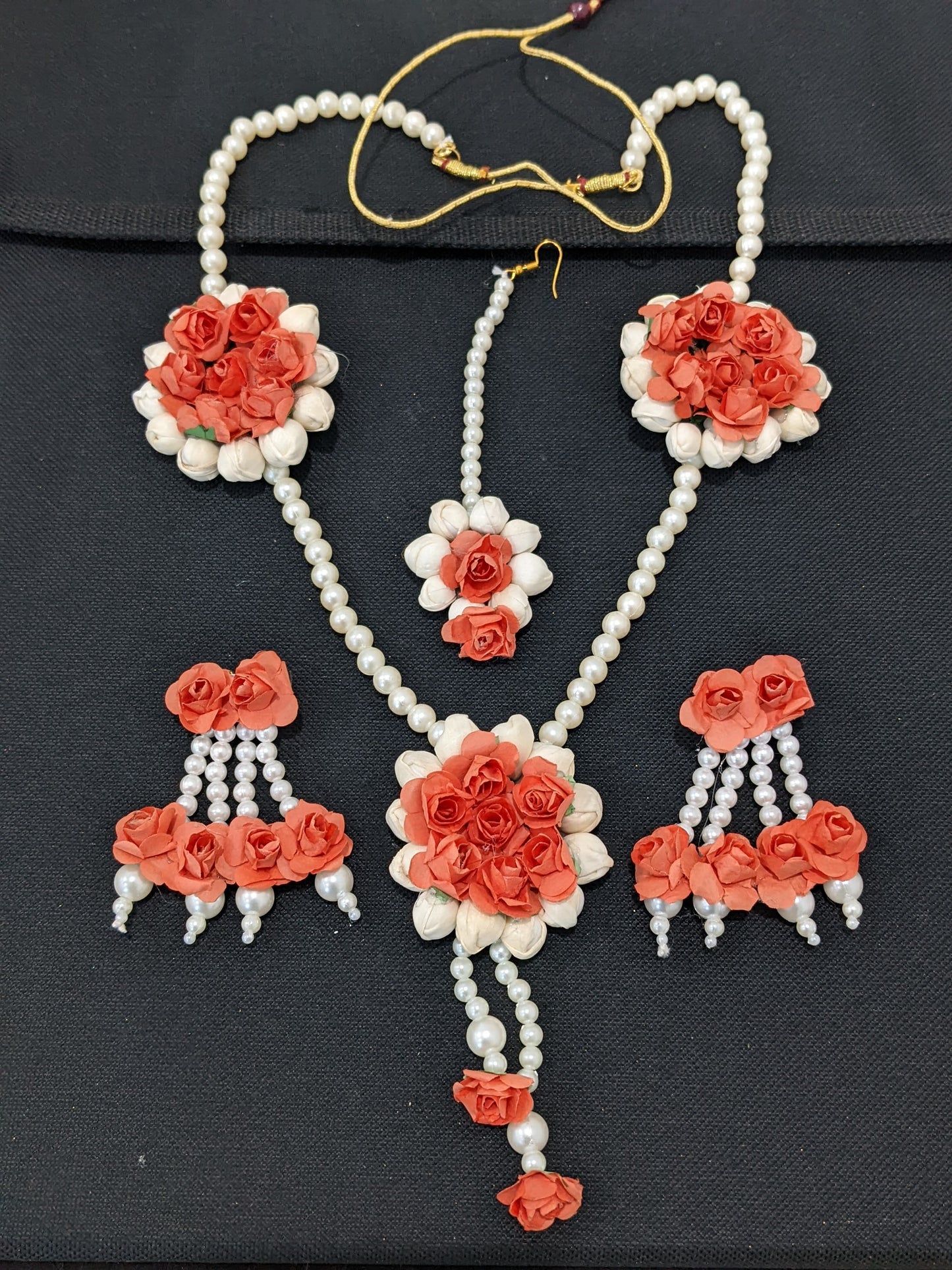 Artificial flower Long Necklace Combo set