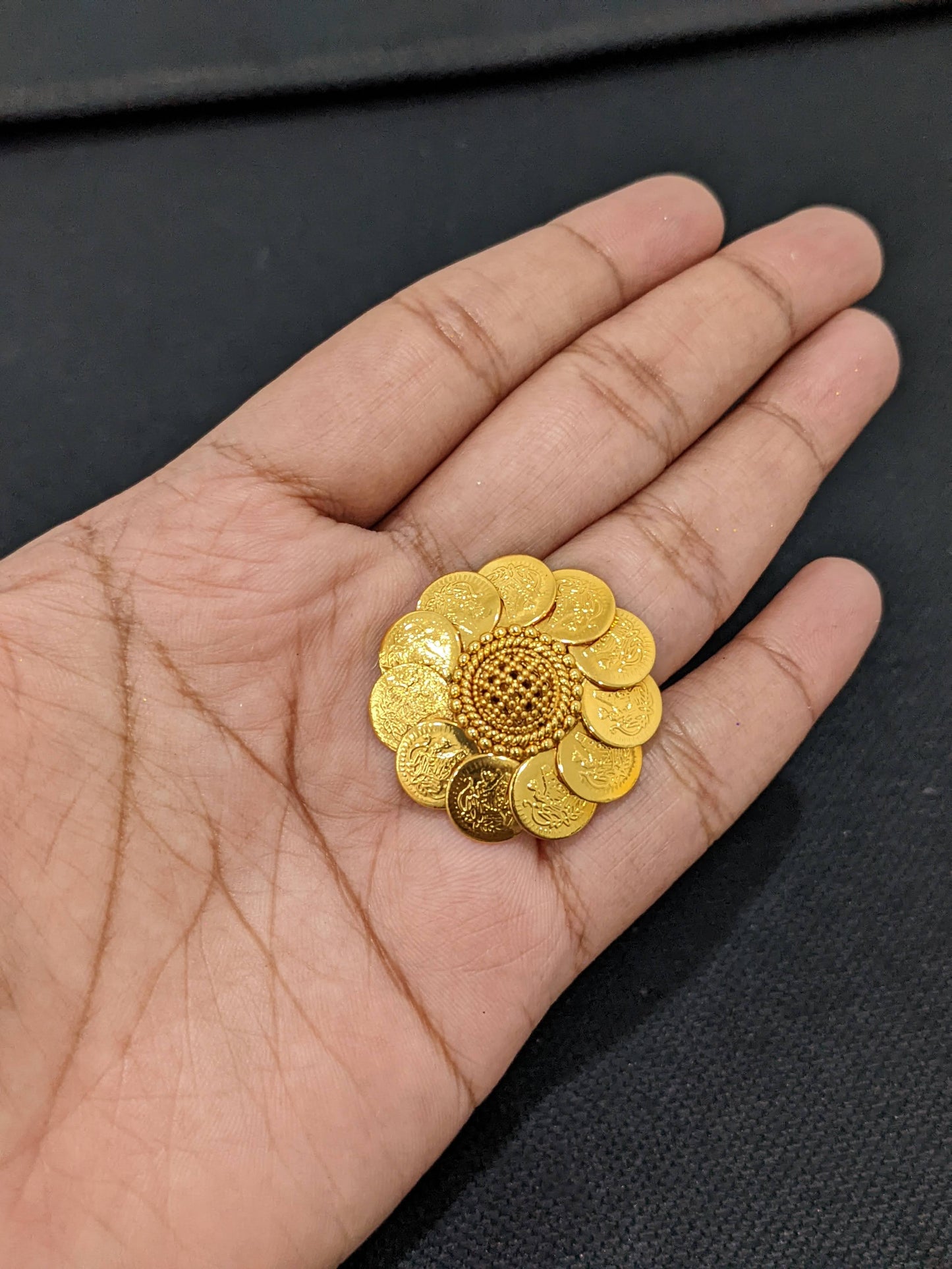Goddess Lakshmi Gold plated adjustable Finger rings