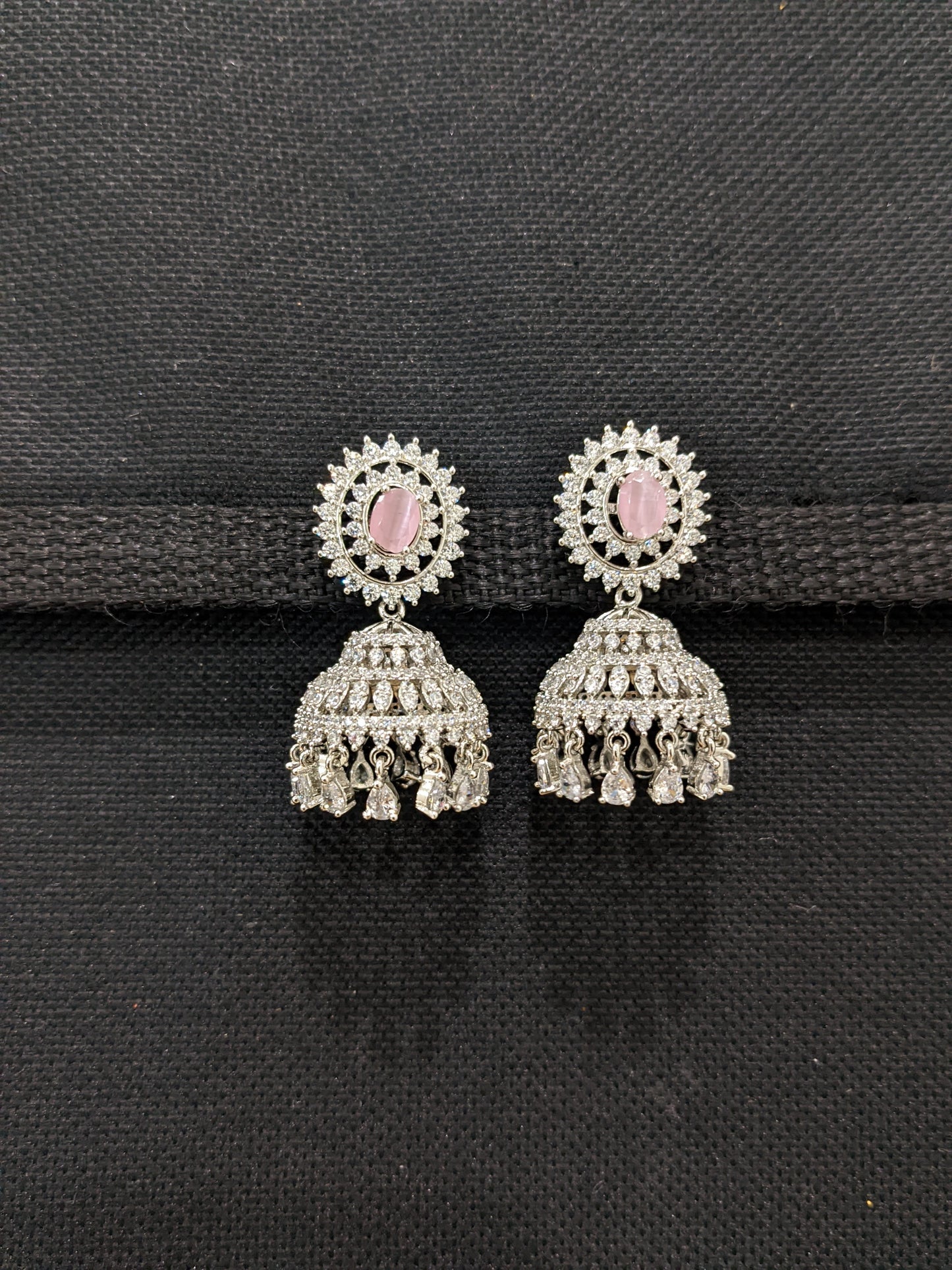 5 color changing CZ Jhumka earrings