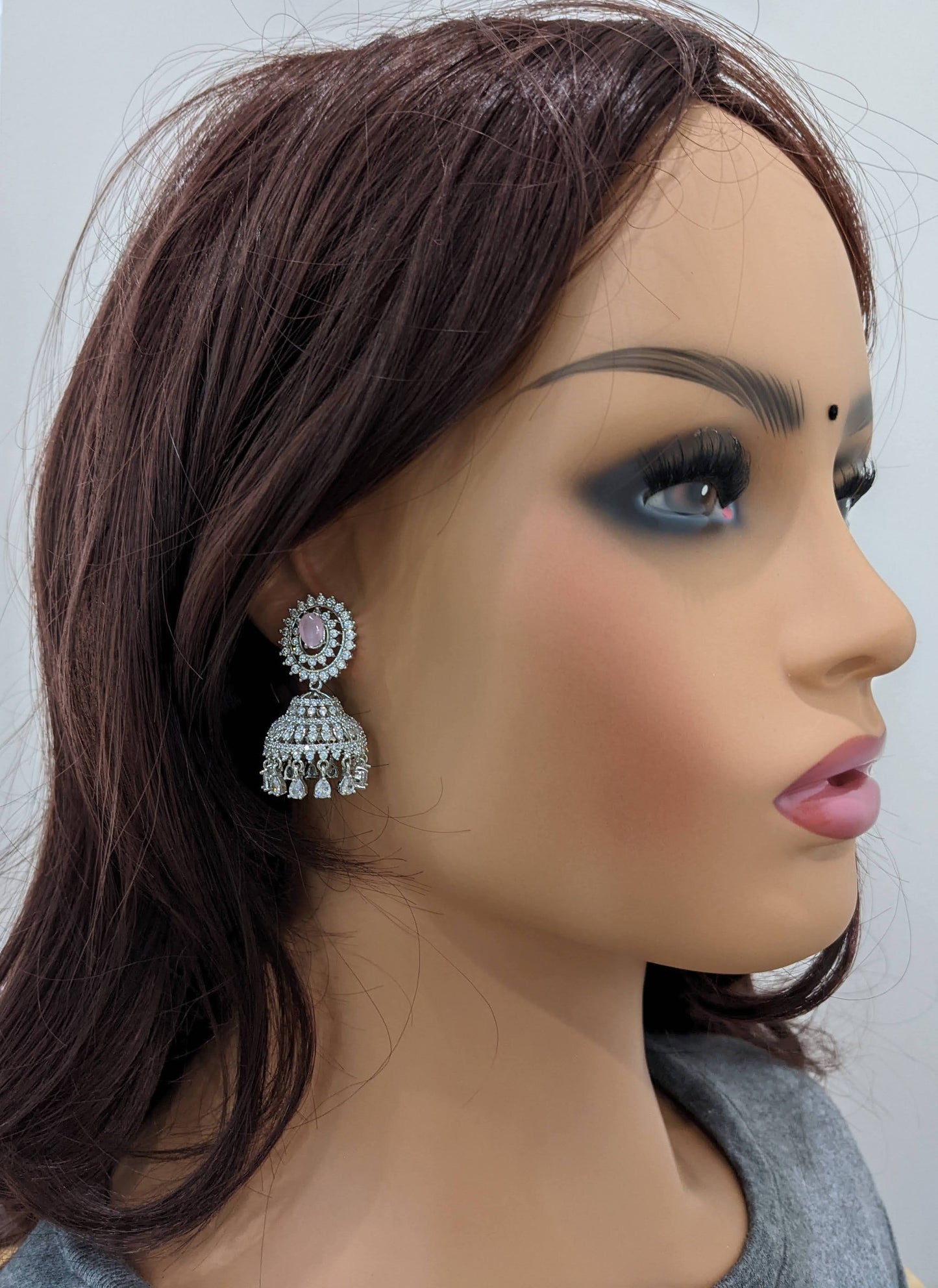 5 color changing CZ Jhumka earrings