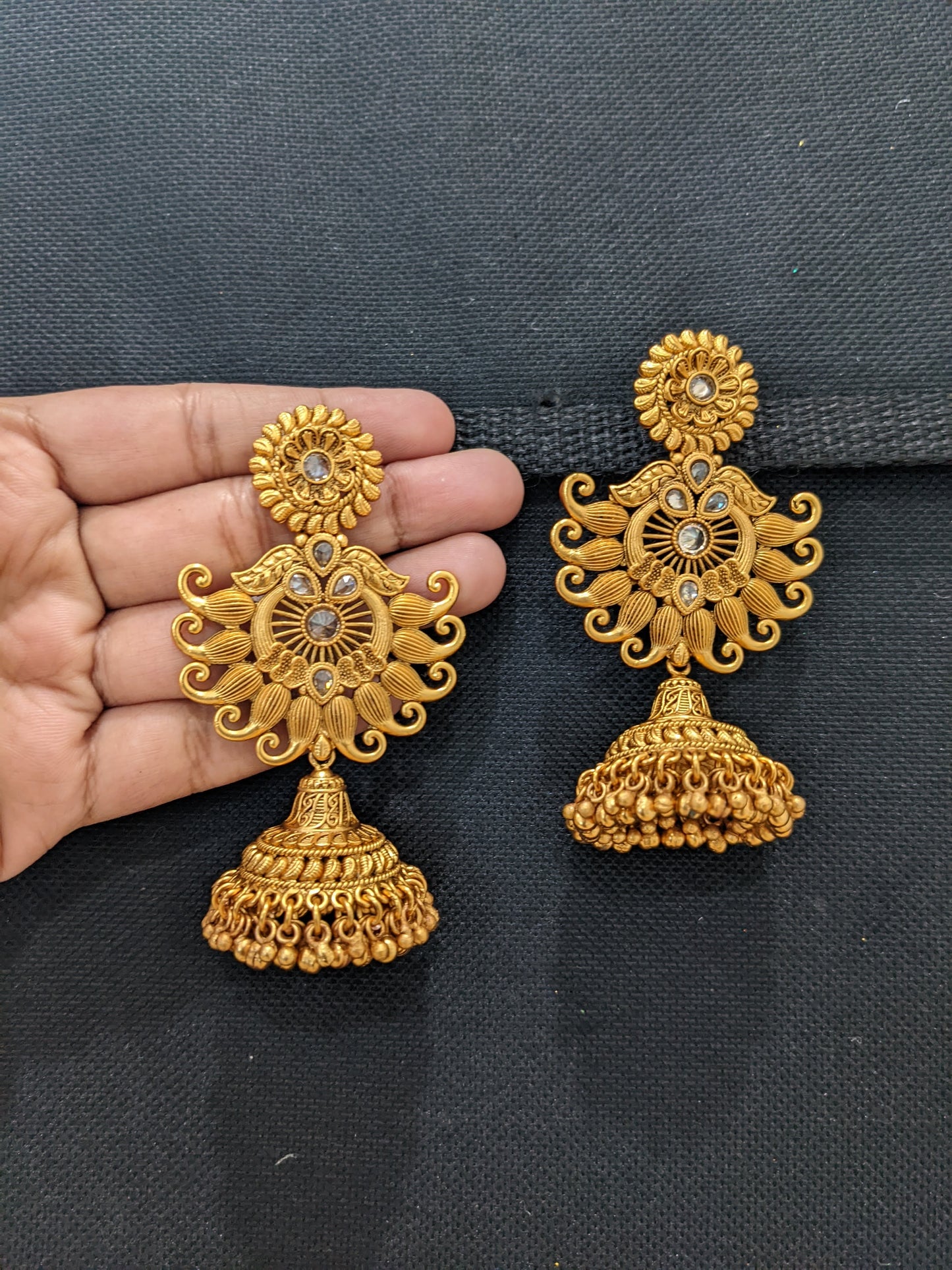 Grand Mango design Bridal Jhumka Earrings