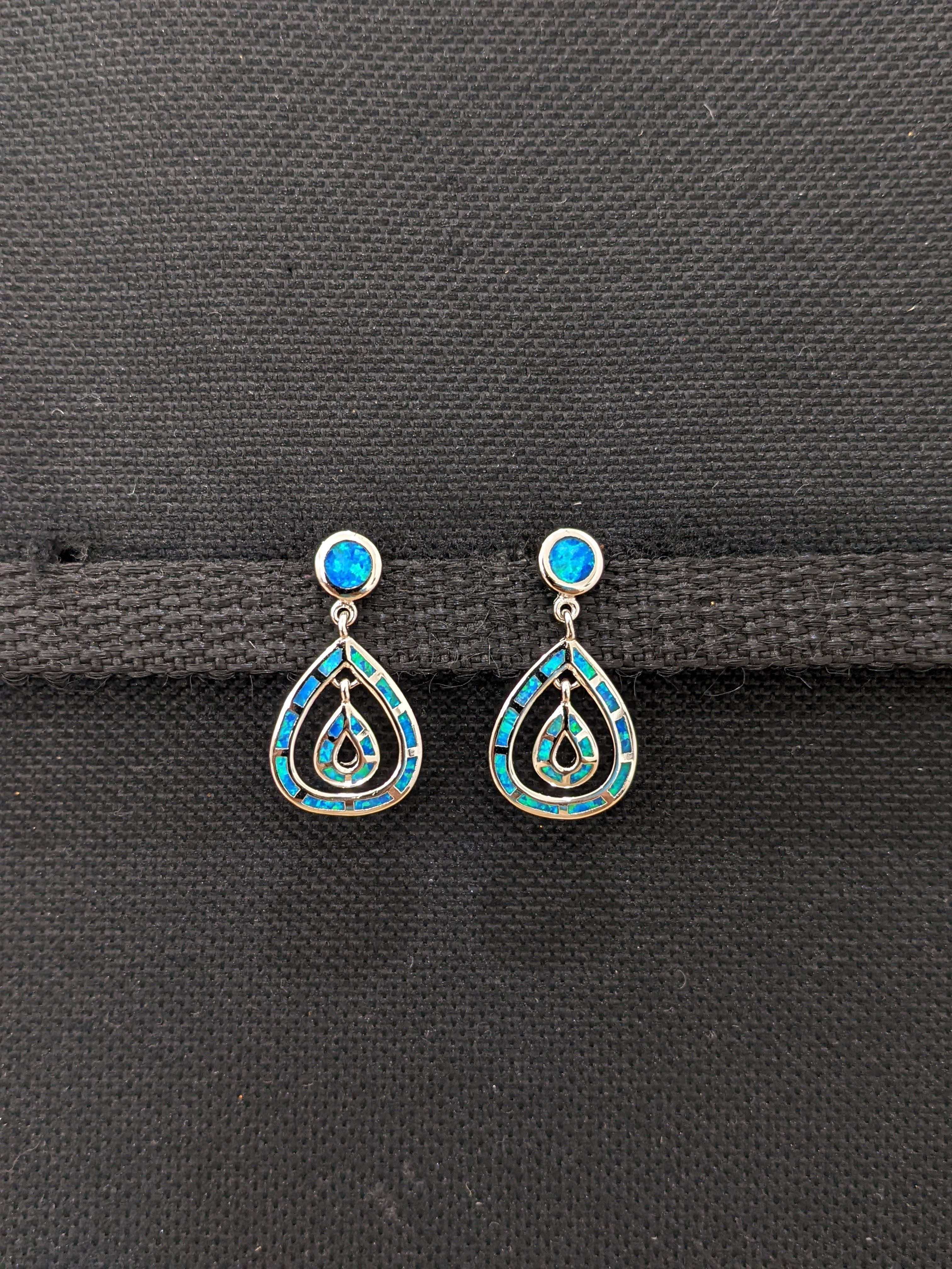 Rose Gold Blue Opal Drop Earrings – Audrey Bull Narberth