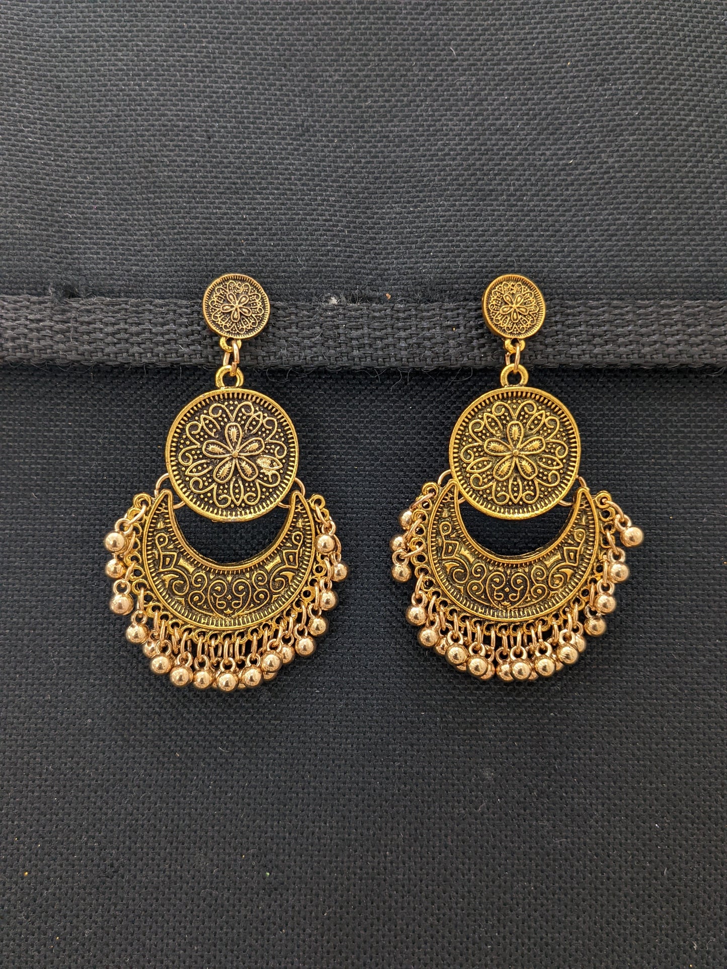 Antique gold Funky Chandelier Earrings