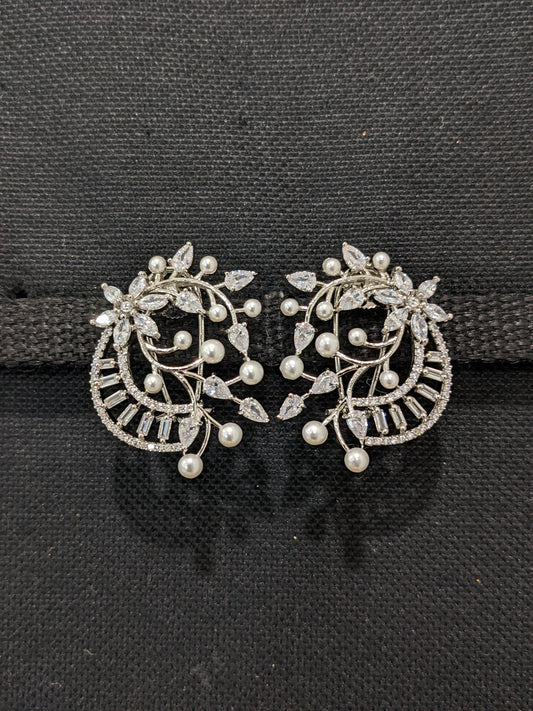 Large Designer CZ Stud Earrings