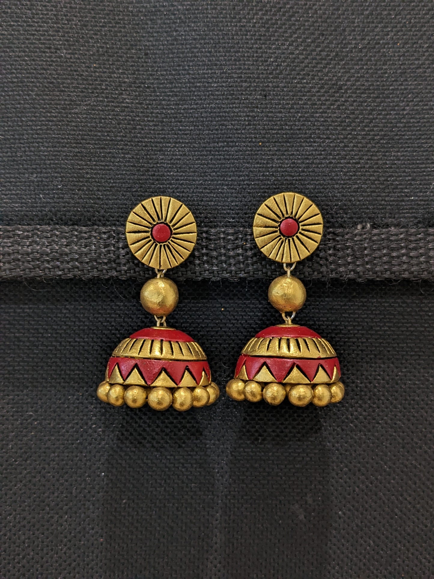 Terracotta Colorful Jhumka Earrings