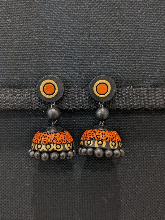 Terracotta Colorful Jhumka Earrings